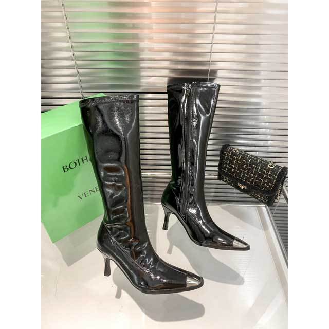 Luxury Fashion Leather High Heeled Long Boots