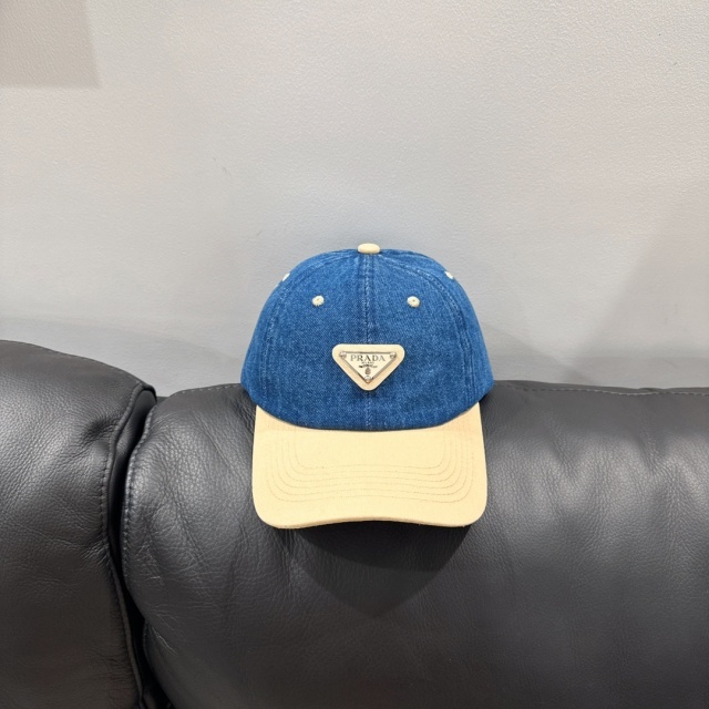 Fashion Logo Color Block Denim Baseball Caps