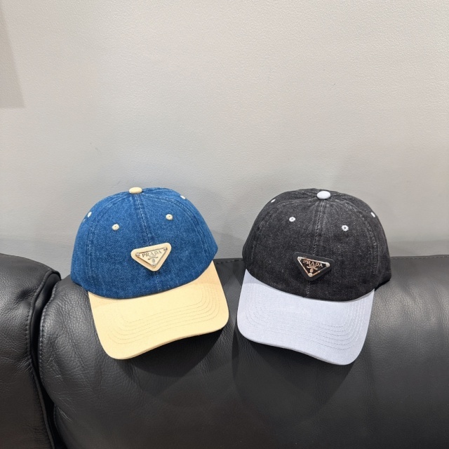 Fashion Logo Color Block Denim Baseball Caps
