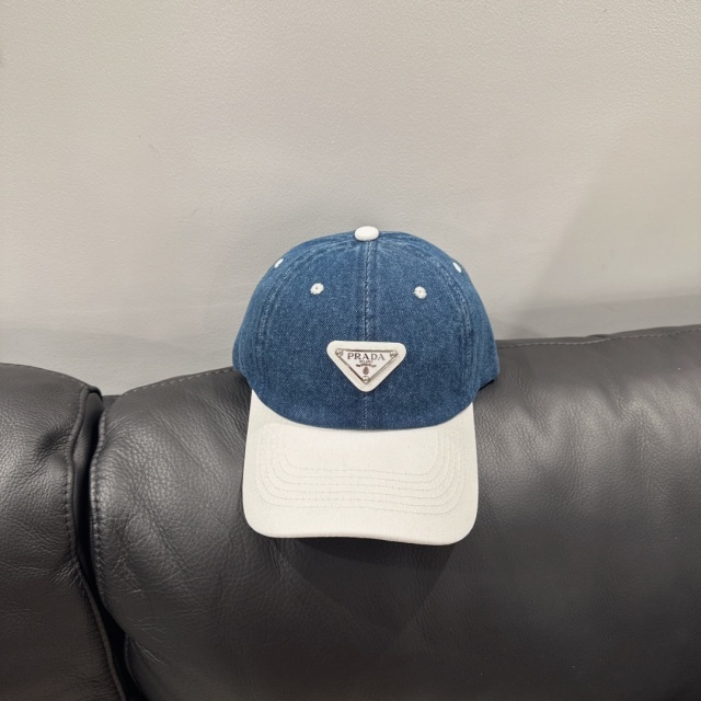 Fashion Logo Color Block Denim Baseball Caps