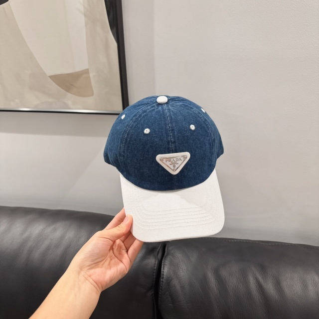 Fashion Logo Color Block Denim Baseball Caps