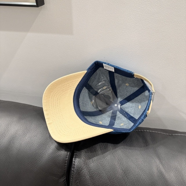 Fashion Logo Color Block Denim Baseball Caps