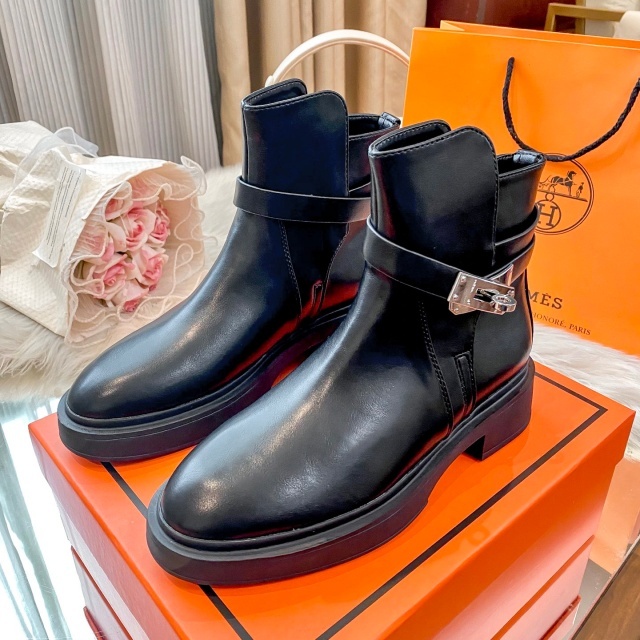 Luxury Fashion Leather Women Ankle Boots