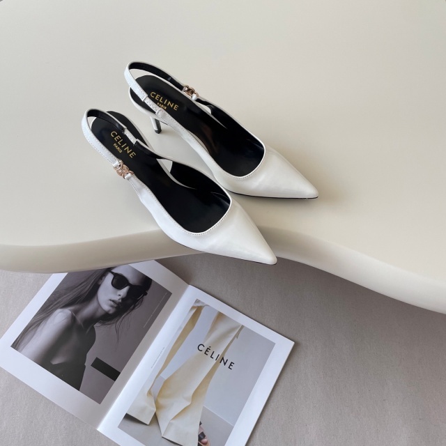 Pointed Toe Leather Fashion High Heeled Sandals