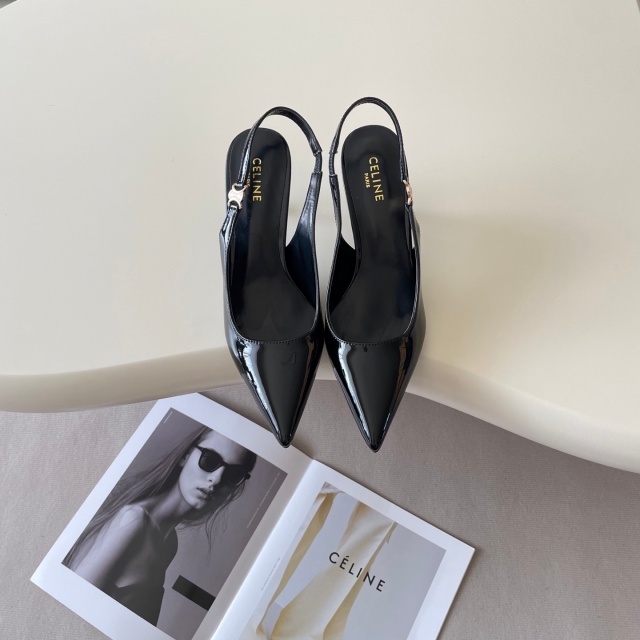Pointed Toe Leather Fashion High Heeled Sandals