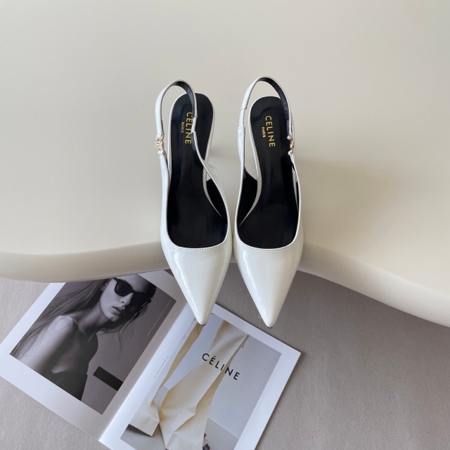 Pointed Toe Leather Fashion High Heeled Sandals