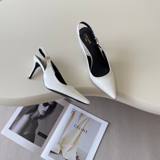 Pointed Toe Leather Fashion High Heeled Sandals