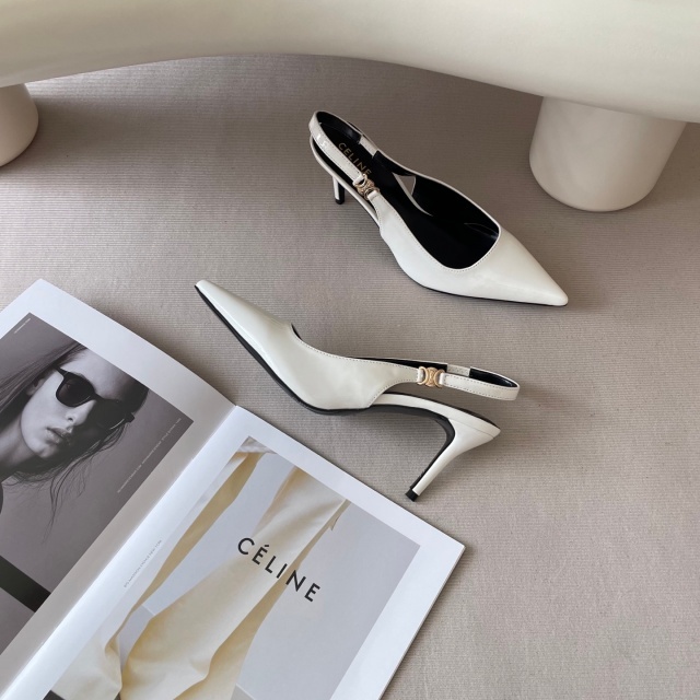 Pointed Toe Leather Fashion High Heeled Sandals