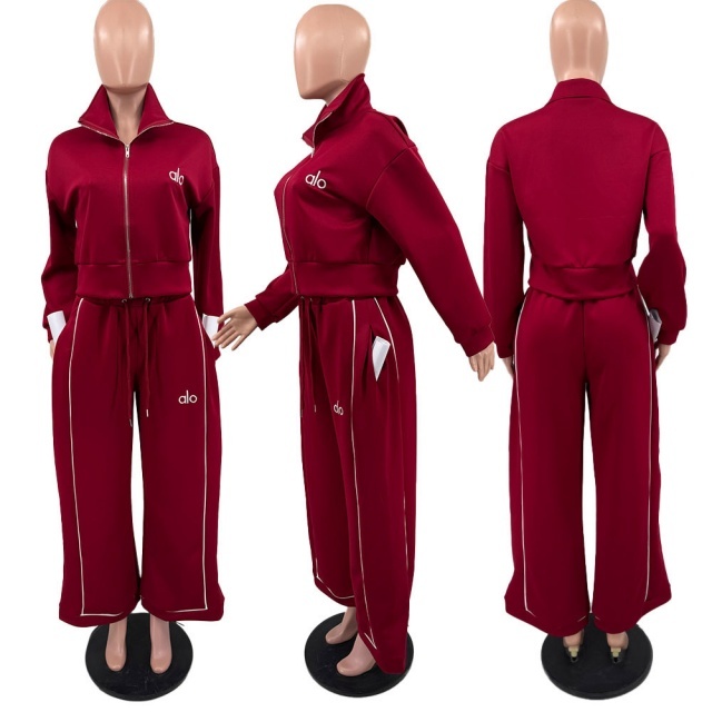 Fashion Embroidery Fall Casual Tracksuit Set
