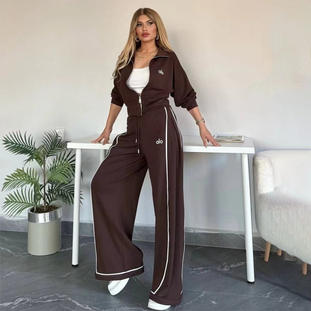 Fashion Embroidery Fall Casual Tracksuit Set