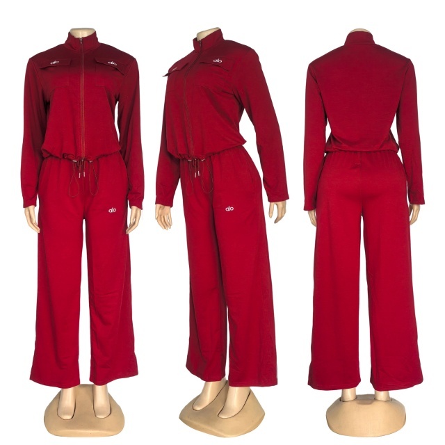 Fashion Embroidery Zipper Tracksuit Set