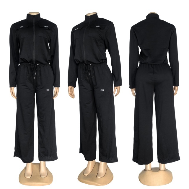 Fashion Embroidery Zipper Tracksuit Set