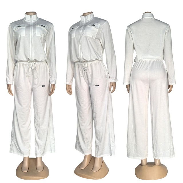 Fashion Embroidery Zipper Tracksuit Set