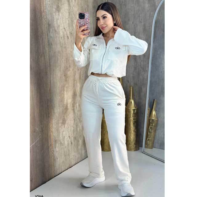 Fashion Embroidery Zipper Tracksuit Set