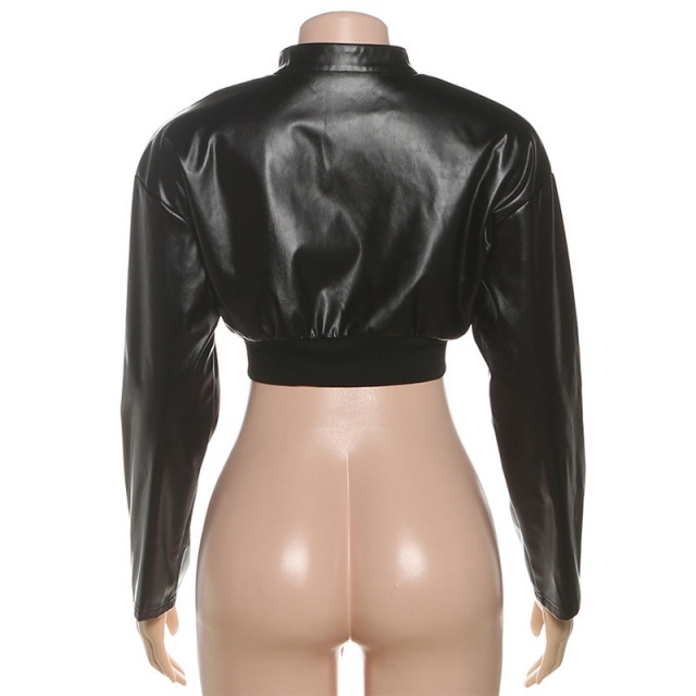 NEW YORK Printed Leather Short Jacket
