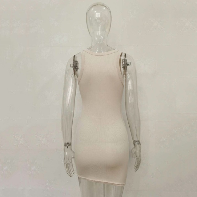 Basic Style Knitting Tank Bodycon Dress