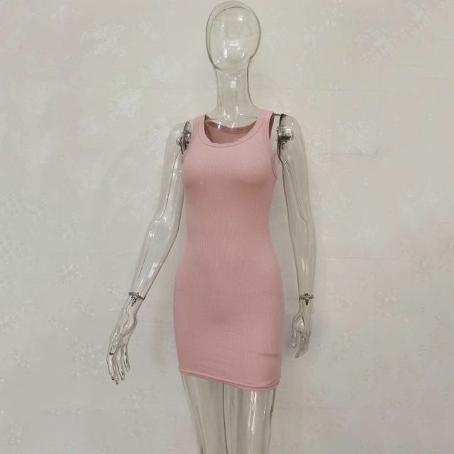 Basic Style Knitting Tank Bodycon Dress