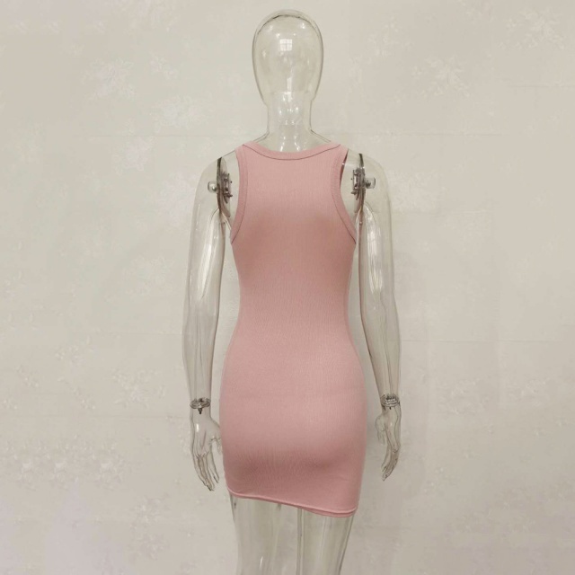Basic Style Knitting Tank Bodycon Dress