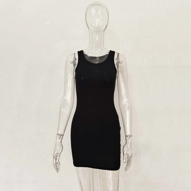Basic Style Knitting Tank Bodycon Dress