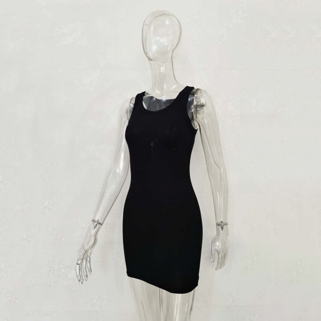 Basic Style Knitting Tank Bodycon Dress