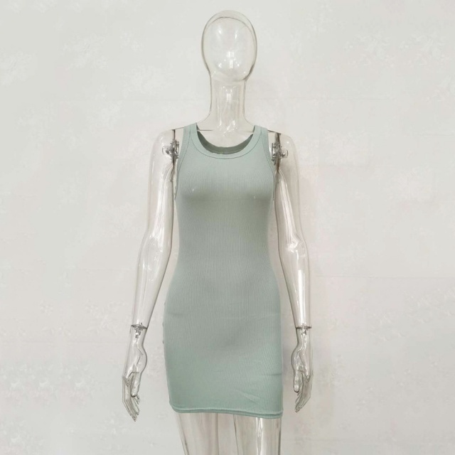 Basic Style Knitting Tank Bodycon Dress
