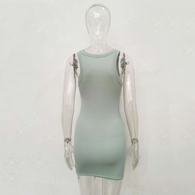 Basic Style Knitting Tank Bodycon Dress