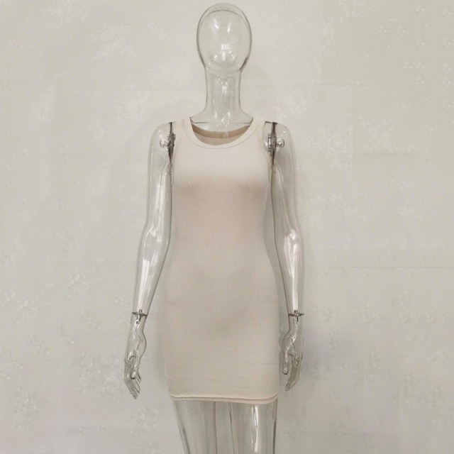 Basic Style Knitting Tank Bodycon Dress