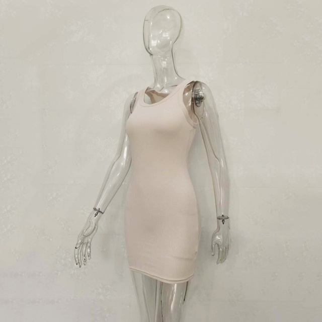 Basic Style Knitting Tank Bodycon Dress