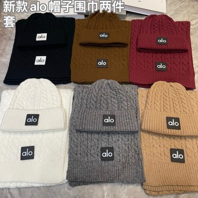 Basic Style Knitting Beanie Hats Scarf Set Two Pieces Set