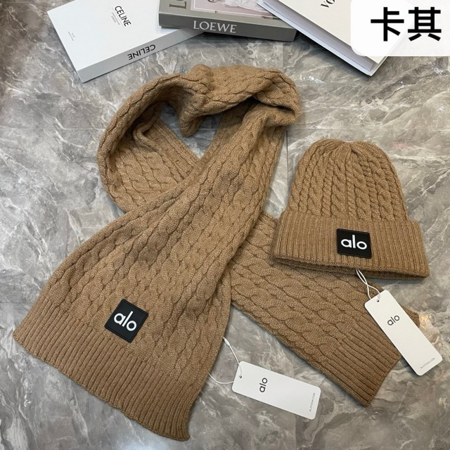 Basic Style Knitting Beanie Hats Scarf Set Two Pieces Set