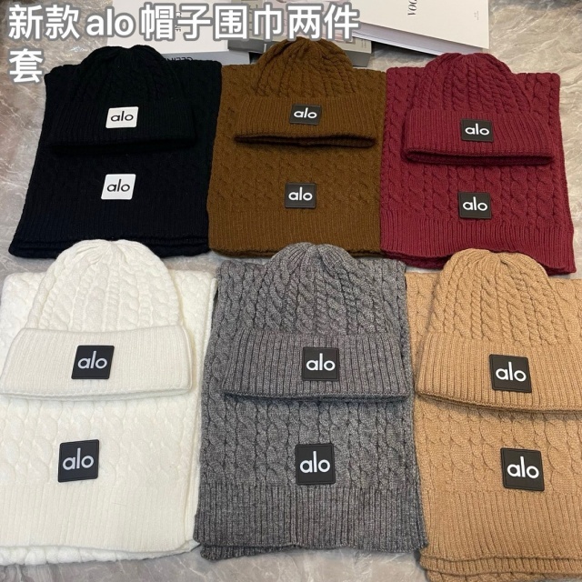 Basic Style Knitting Beanie Hats Scarf Set Two Pieces Set