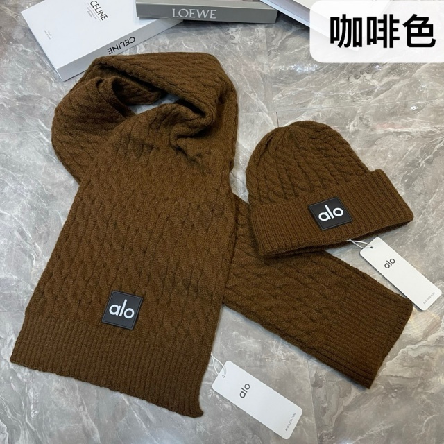 Basic Style Knitting Beanie Hats Scarf Set Two Pieces Set