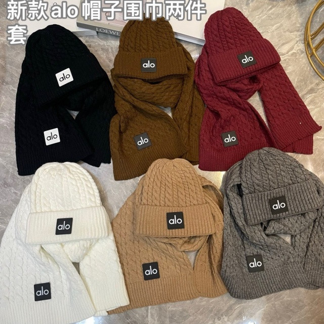 Basic Style Knitting Beanie Hats Scarf Set Two Pieces Set