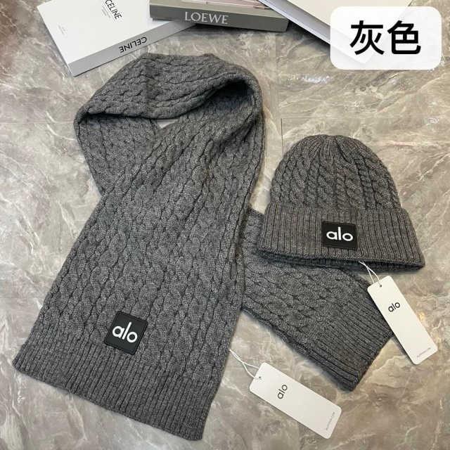 Basic Style Knitting Beanie Hats Scarf Set Two Pieces Set
