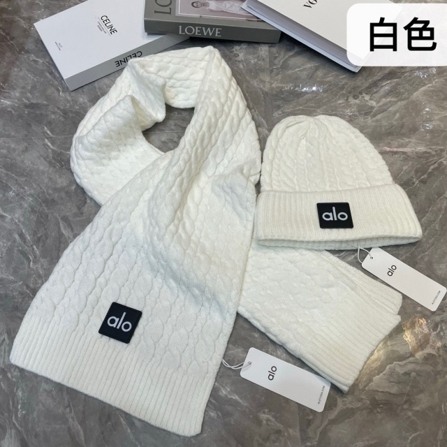 Basic Style Knitting Beanie Hats Scarf Set Two Pieces Set