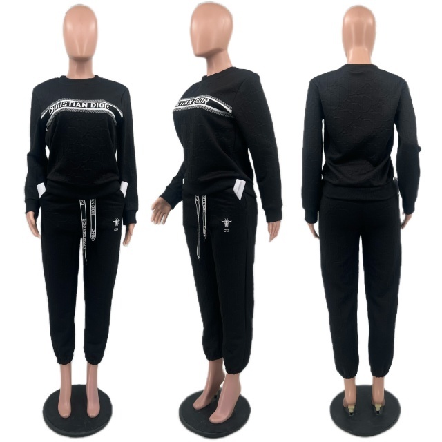 Fashion Embroidery Jacquard Women Fall Tracksuit
