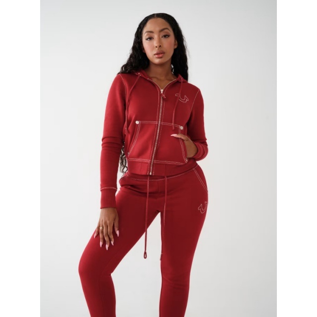 Vintage Style Hooded Zipper Up Hoodies Pant Set