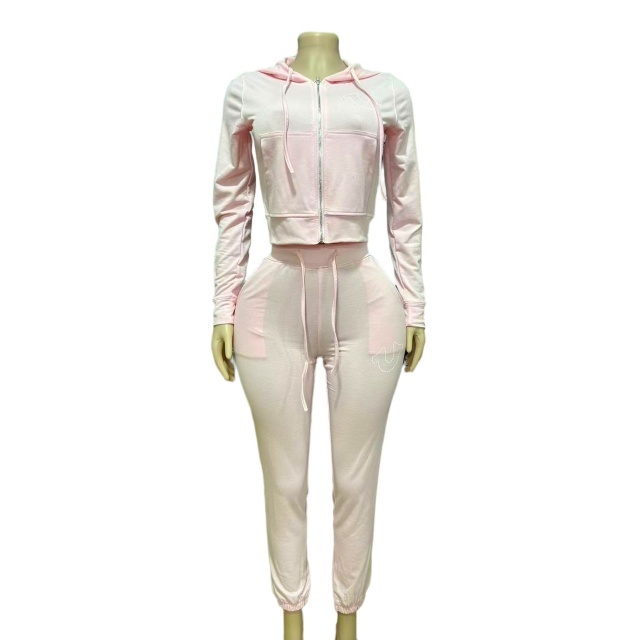 Vintage Style Hooded Zipper Up Hoodies Pant Set