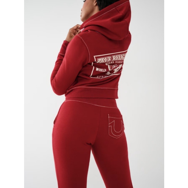 Vintage Style Hooded Zipper Up Hoodies Pant Set