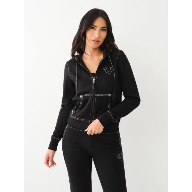 Vintage Style Hooded Zipper Up Hoodies Pant Set