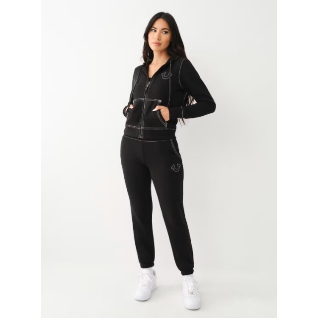 Vintage Style Hooded Zipper Up Hoodies Pant Set