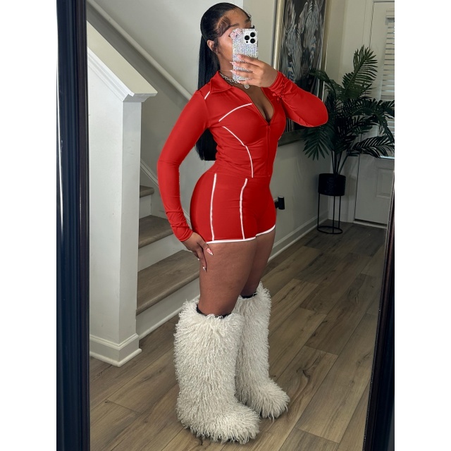 Activewear Long Sleeve Top Short Set 2 Pieces