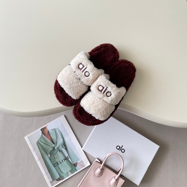 Fashion Color Block Winter Furry Shoes
