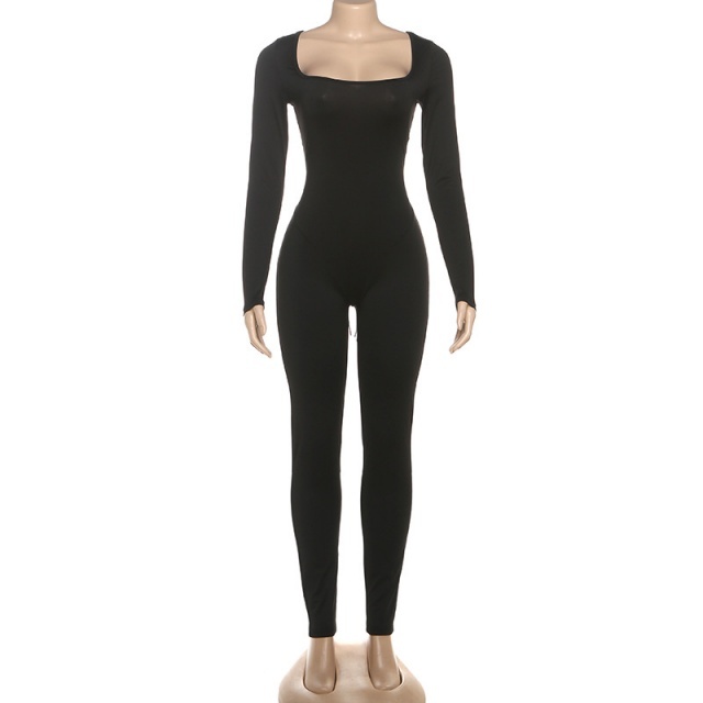 Open Back Laced-up Skinny Jumpsuit