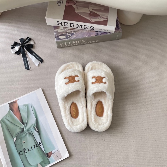 Winter Fashion Women Furry Slides