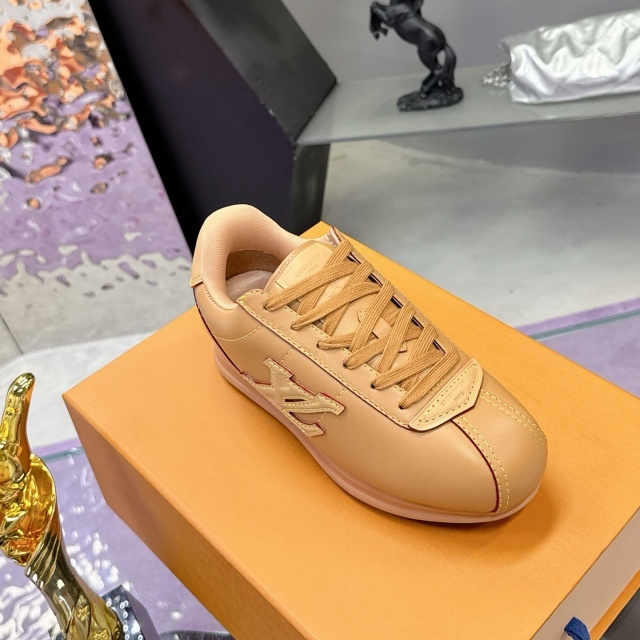 Fashion Thick-Soled Leather Lace-Up Casual Sneakers