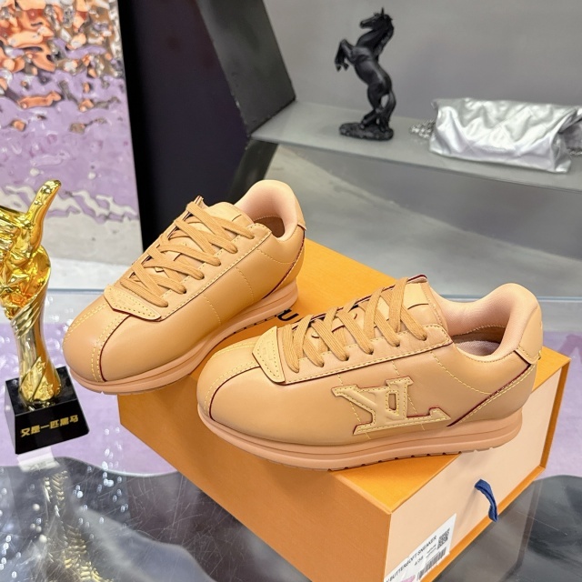 Fashion Thick-Soled Leather Lace-Up Casual Sneakers