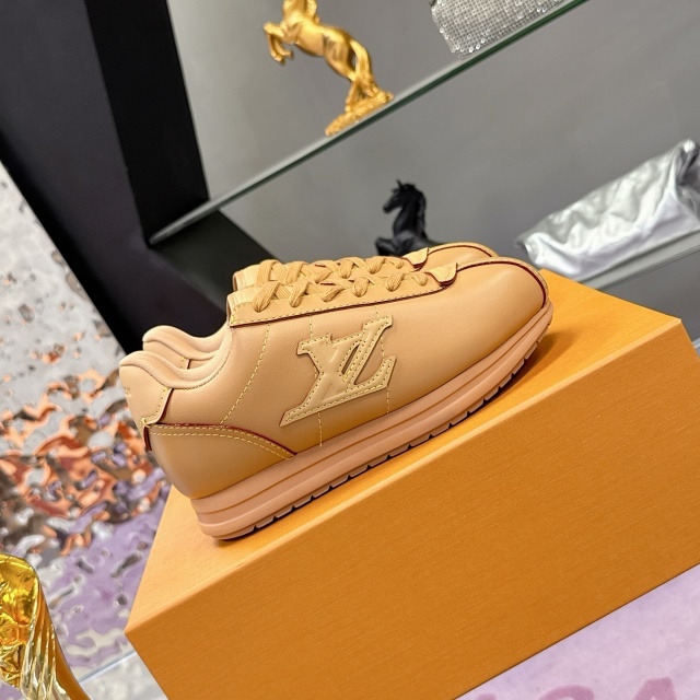 Fashion Thick-Soled Leather Lace-Up Casual Sneakers