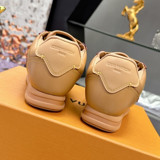 Fashion Thick-Soled Leather Lace-Up Casual Sneakers