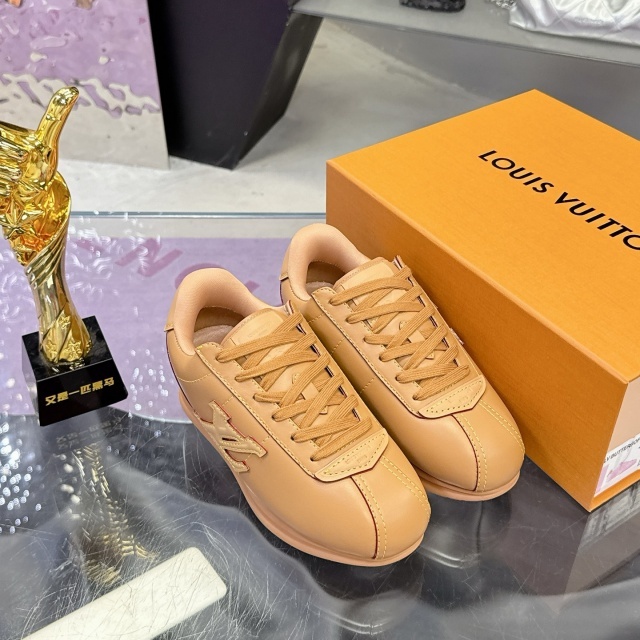 Fashion Thick-Soled Leather Lace-Up Casual Sneakers